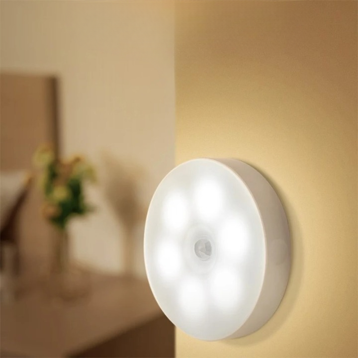 Lampa LED z czujnikiem ruchu – Bezprzewodowe oświetlenie do korytarzy i schodów, samoprzylepna konstrukcja 2