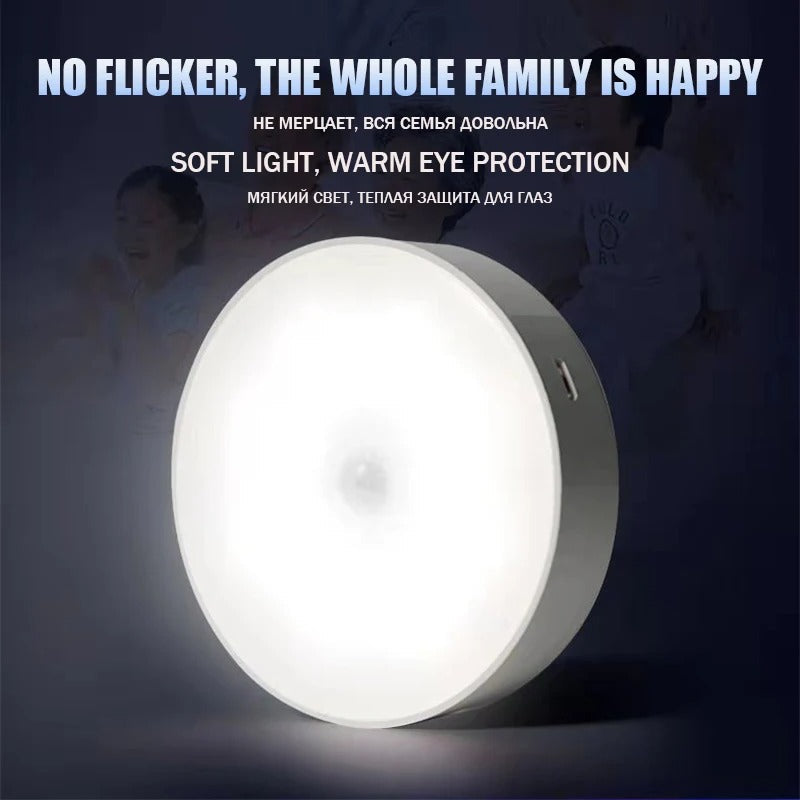 Lampa LED z czujnikiem ruchu – Bezprzewodowe oświetlenie do korytarzy i schodów, samoprzylepna konstrukcja 6