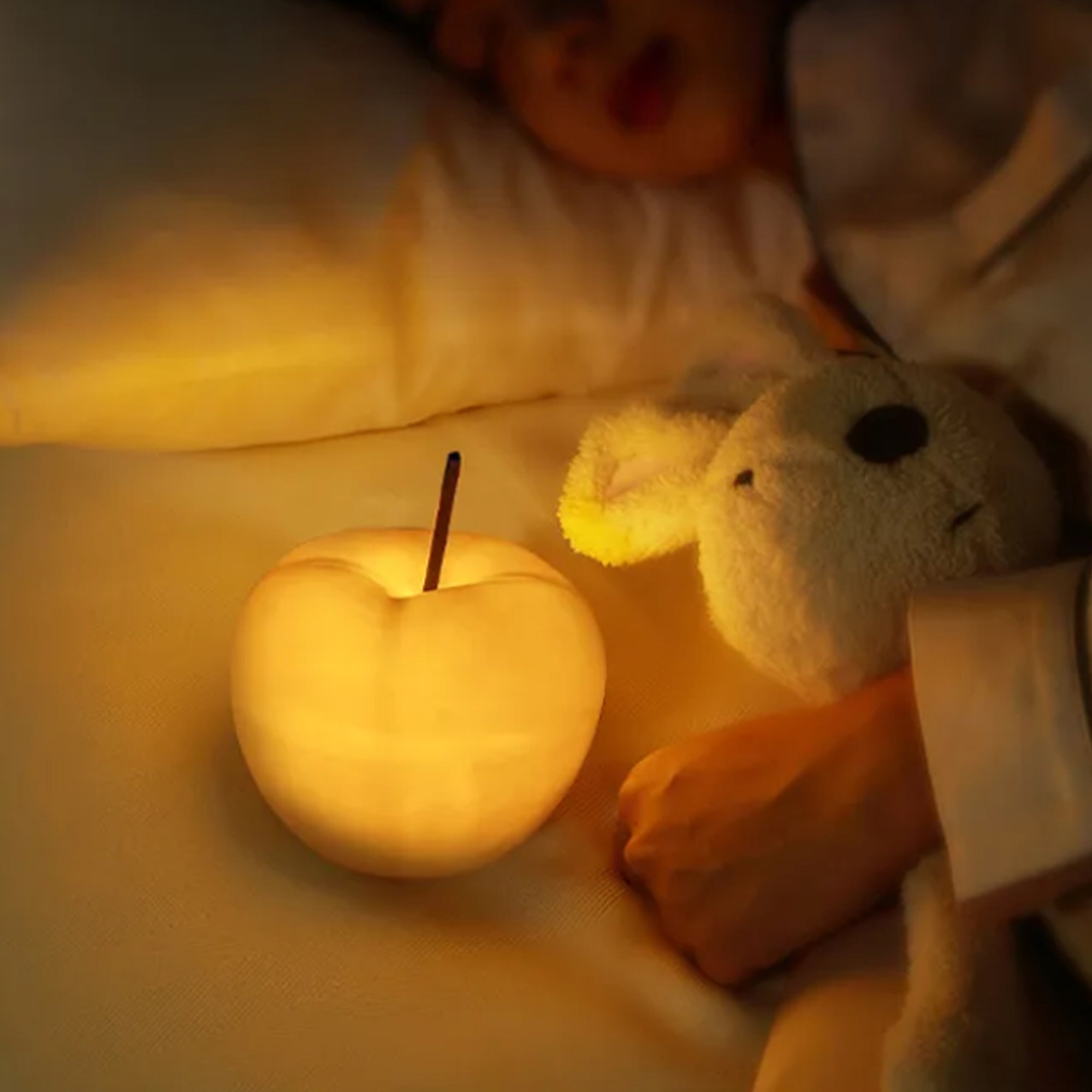 Lampa Nocna Jabłko Ceramiczna Bezprzewodowa – Lampka Nocna w 2 Rozmiarach do Sypialni i Pokoju Dziecięcego 8