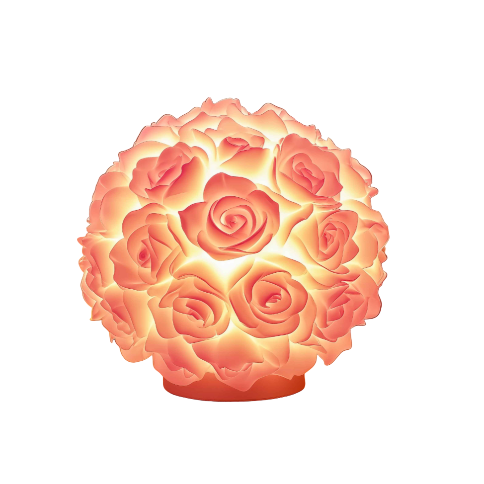 Lampa Ozdobna LED w Kształcie Róży z Ciepłym Światłem, 24 cm – Nowoczesny Element Dekoracyjny do Wnętrz 0