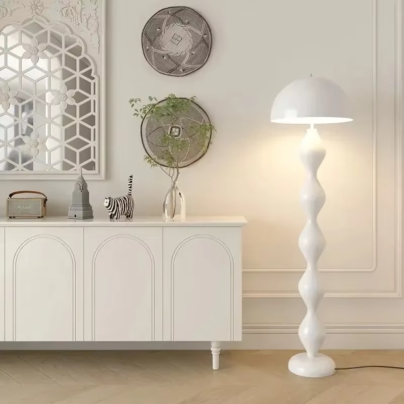 Lampa Podłogowa w Stylu Skandynawskim z Ciepłym Światłem – Minimalistyczna Lampa Stojąca do Czytania, Metalowa, Ø 40 cm, H 150 cm 2