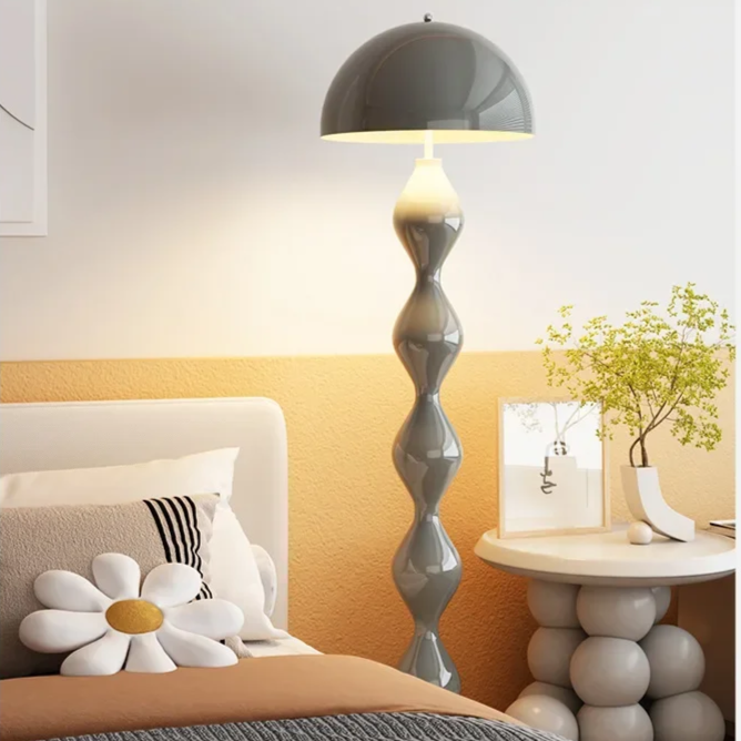 Lampa Podłogowa w Stylu Skandynawskim z Ciepłym Światłem – Minimalistyczna Lampa Stojąca do Czytania, Metalowa, Ø 40 cm, H 150 cm 8
