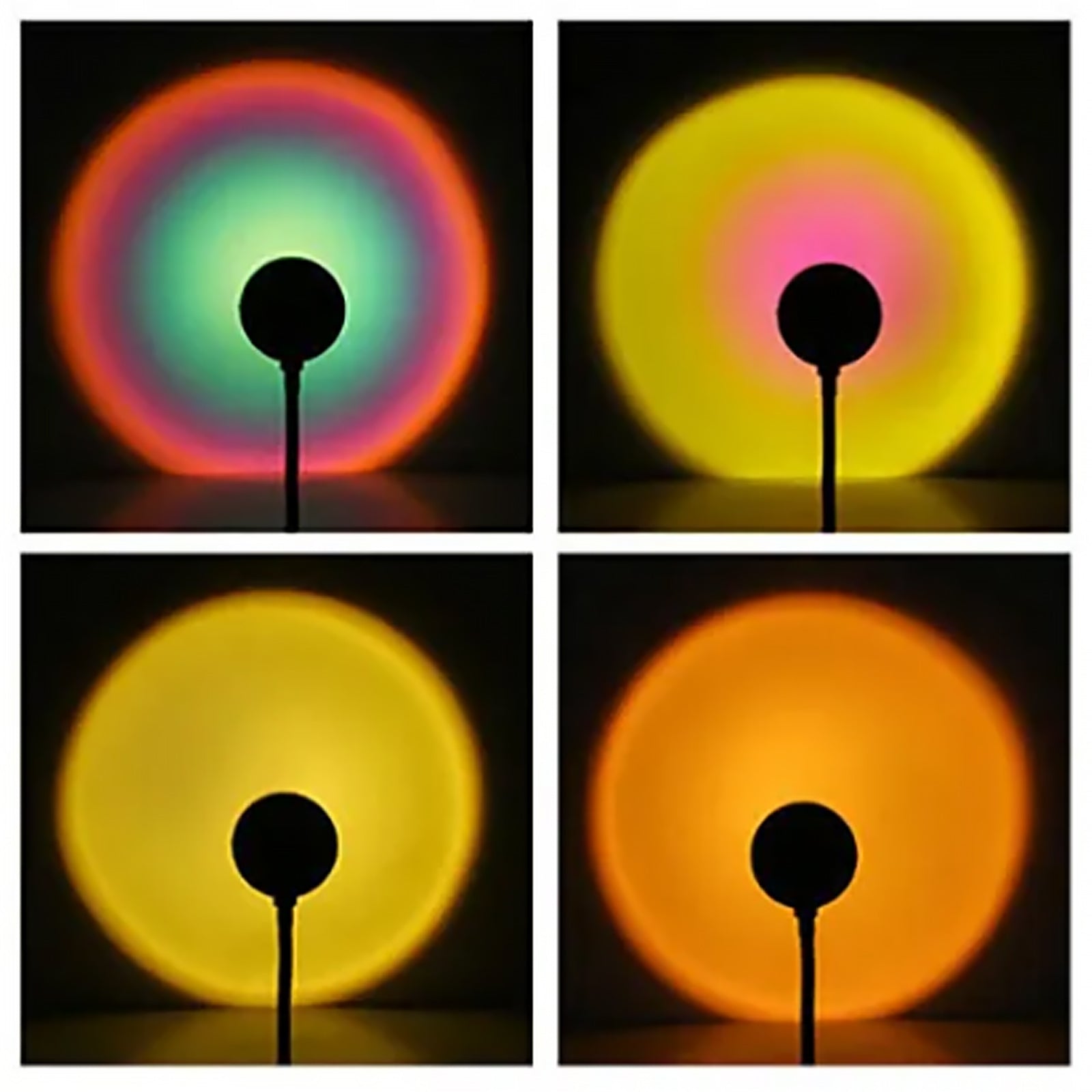 Lampa Projektorowa Zachodu Słońca – Relaksująca Lampa Stołowa LED 5W, Metalowa, 30 cm, Tworzy Uspokajającą Atmosferę 2