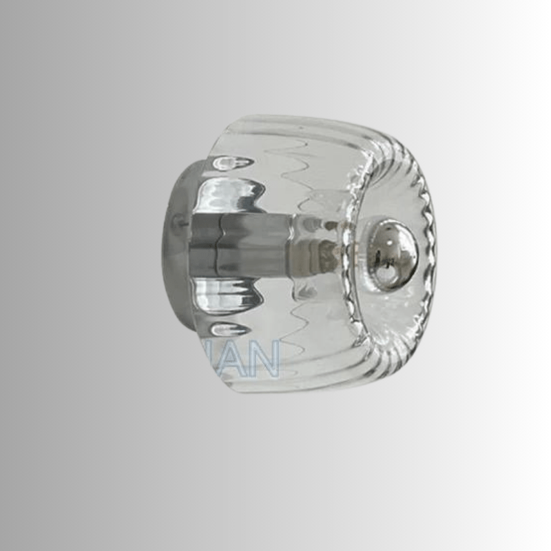 Lampa Ścienna Bauhaus w Stylu Skandynawskim, Szklana Kinkiet Ścienny do Nowoczesnych Wnętrz, Metal i Szkło, E14, Ø16cm 8