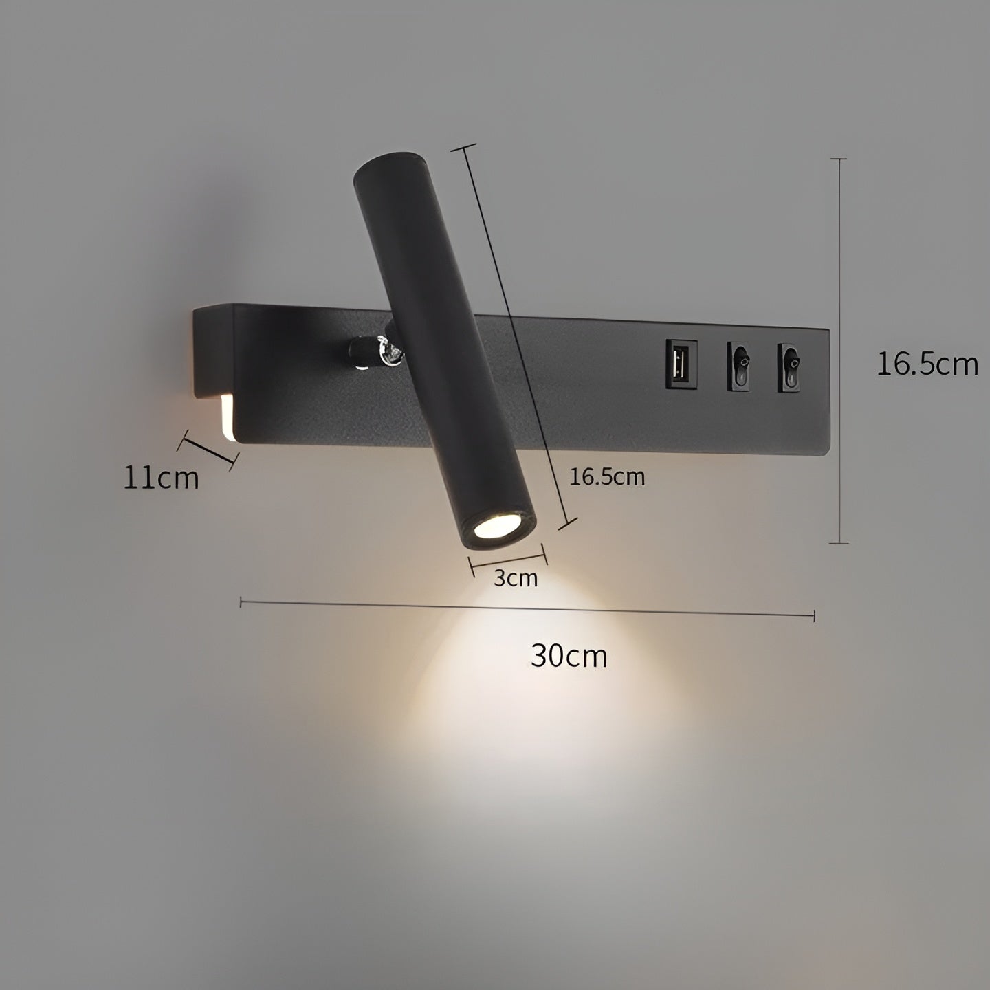 Lampa Ścienna LED Nordic Czarna z Przełącznikiem – Nowoczesny Kinkiet Ścienny do Czytania 5