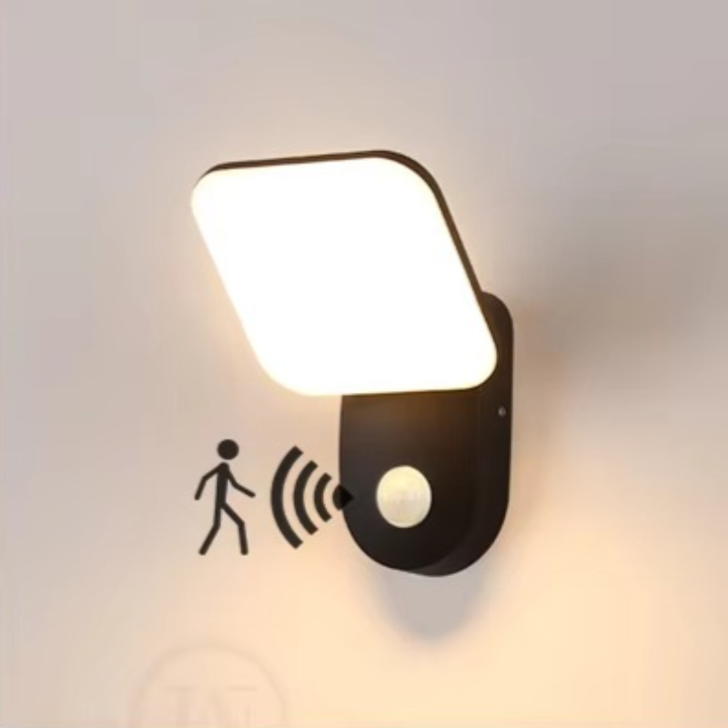Lampa Ścienna LED z Czujnikiem Ruchu, Energooszczędna Lampa Zewnętrzna z Automatycznym Włączaniem, Nowoczesny Kinkiet Ścienny 10