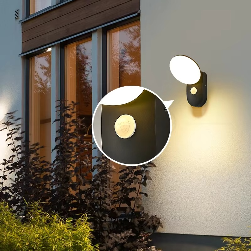 Lampa Ścienna LED z Czujnikiem Ruchu, Energooszczędna Lampa Zewnętrzna z Automatycznym Włączaniem, Nowoczesny Kinkiet Ścienny 3