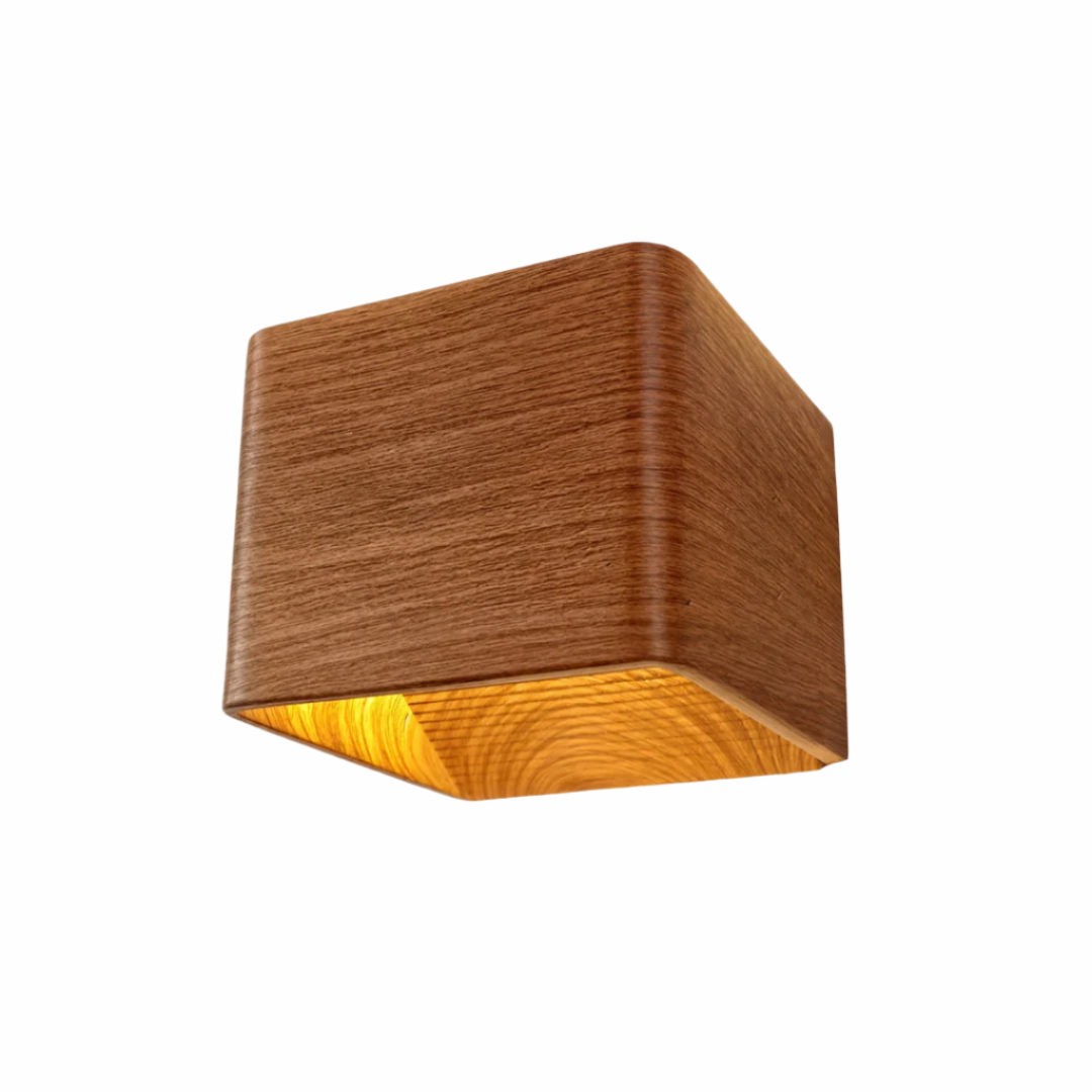 Lampa Ścienna NordLicht Arla z Drewnianym Wykończeniem – Nowoczesny Kinkiet LED do Sypialni i Salonu 1