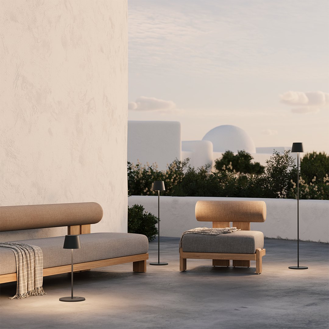 Lampa Stojąca LED Czarna – Regulowana Wysokość do Salonu i na Zewnątrz | Nowoczesne Oświetlenie Bezprzewodowe 8