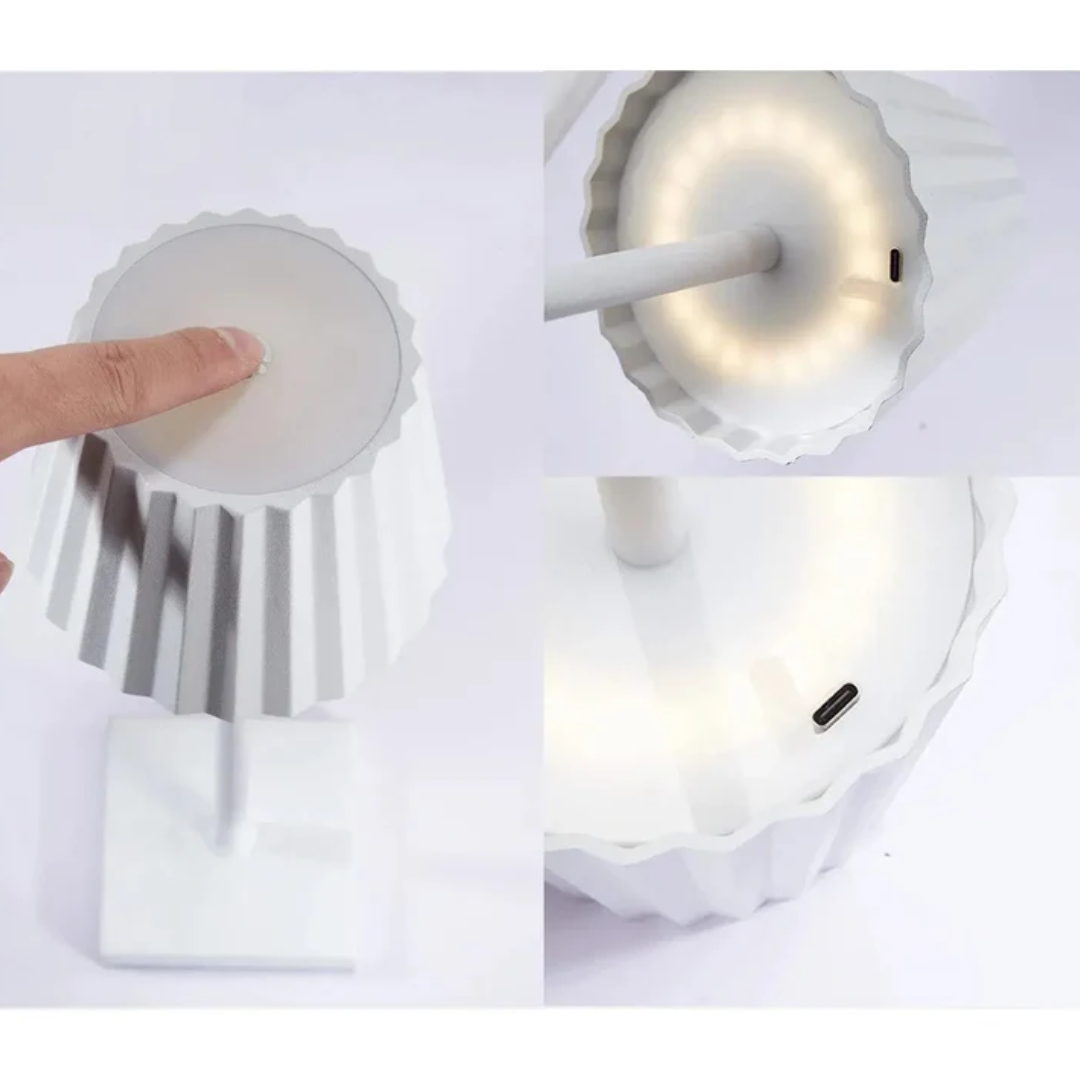 Lampa Stołowa Bezprzewodowa LED z Dotykowym Ściemniaczem – Aluminiowa Lampka Nocna do Salonów i Ogrodów 7