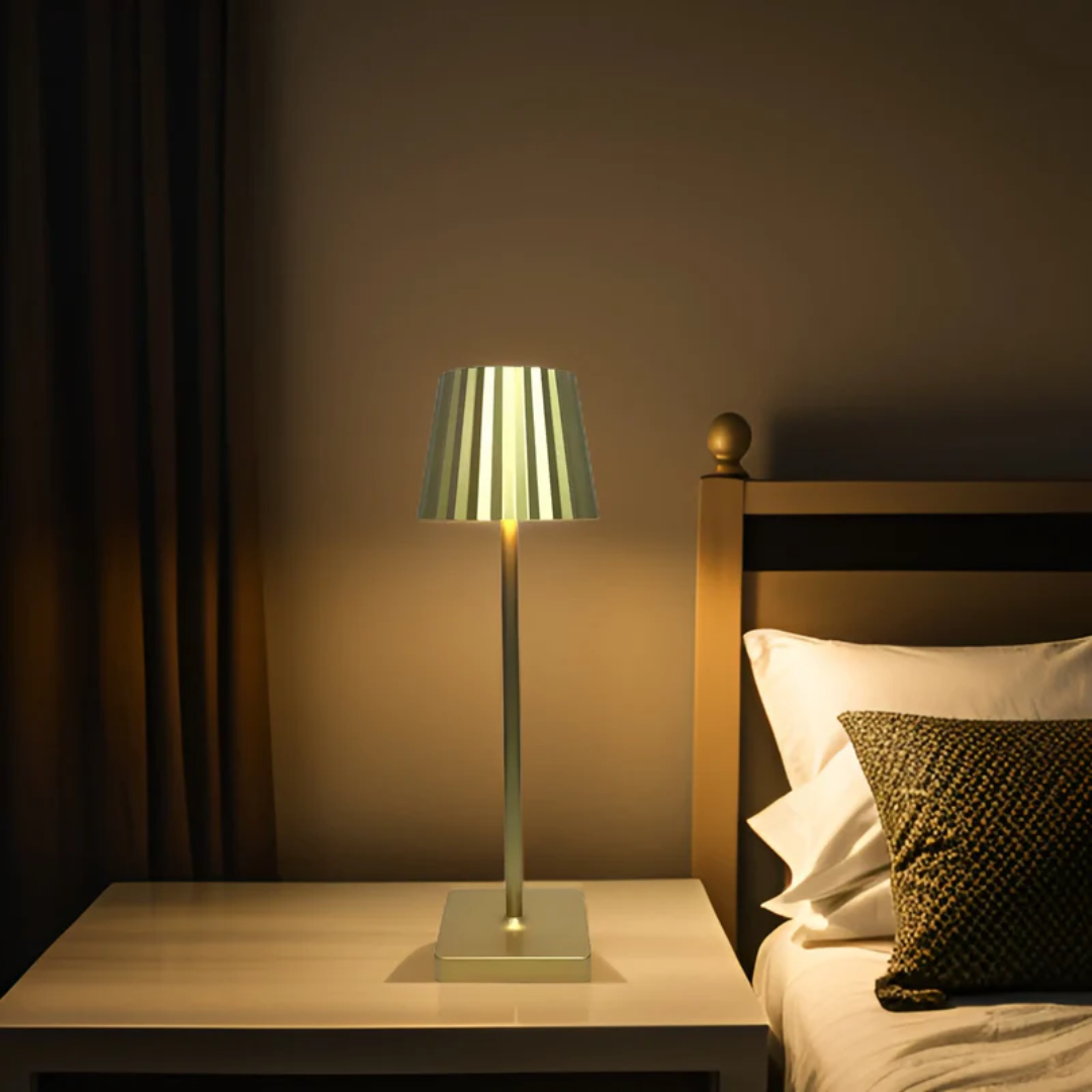 Lampa Stołowa Bezprzewodowa LED z Dotykowym Ściemniaczem – Aluminiowa Lampka Nocna do Salonów i Ogrodów 9