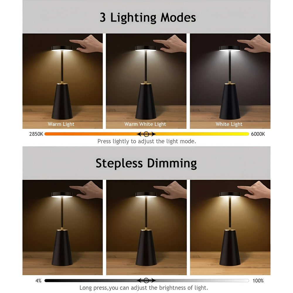 Lampa Stołowa Bezprzewodowa z Regulowanym Oświetleniem – Elegancka Lampka Nocna do Salonów i Sypialni 2