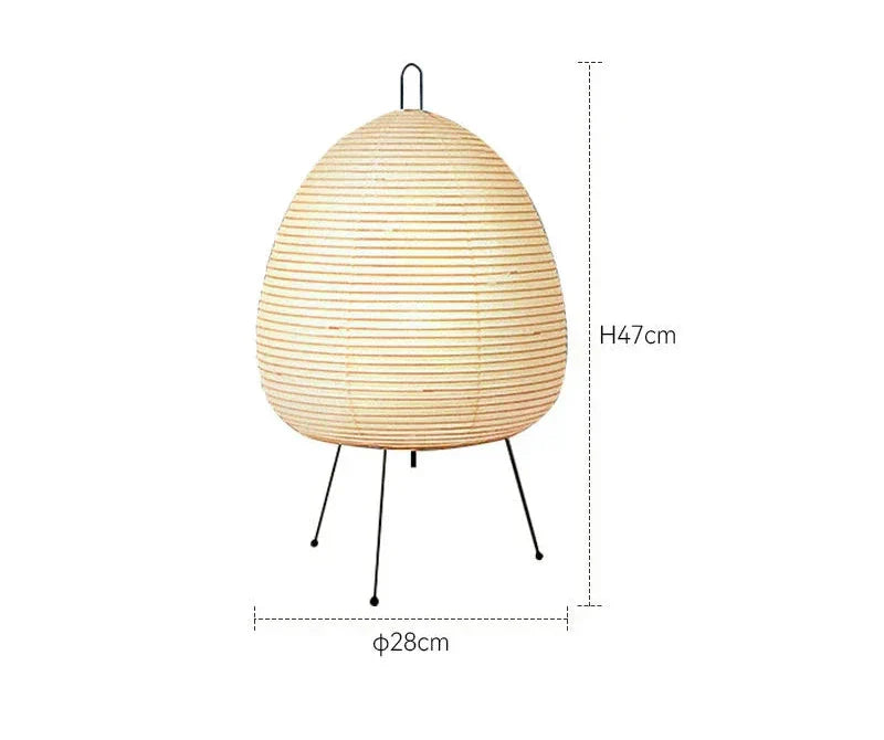 Lampa Stołowa Japońska z Papieru Ryżowego i Żelazną Podstawą – Retro Lampy Stołowe do Salonu i Sypialni 4