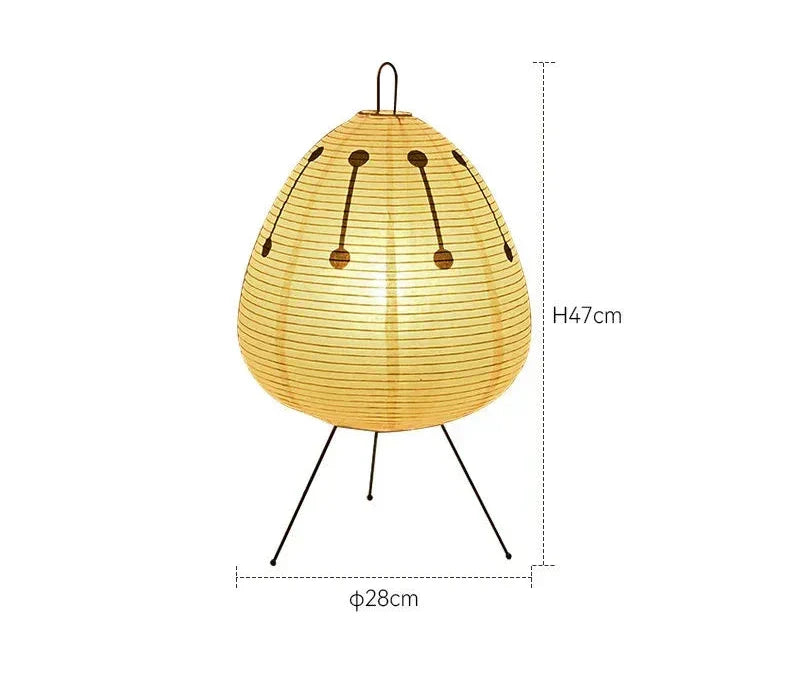 Lampa Stołowa Japońska z Papieru Ryżowego i Żelazną Podstawą – Retro Lampy Stołowe do Salonu i Sypialni 5