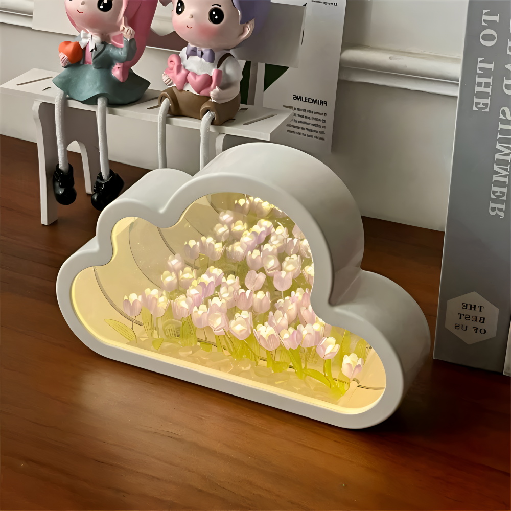 Lampa Stołowa LED Tulip 2 w 1 – Bezprzewodowa Lampka Nocna i Lustro na Baterie do Salonów i Sypialni 3