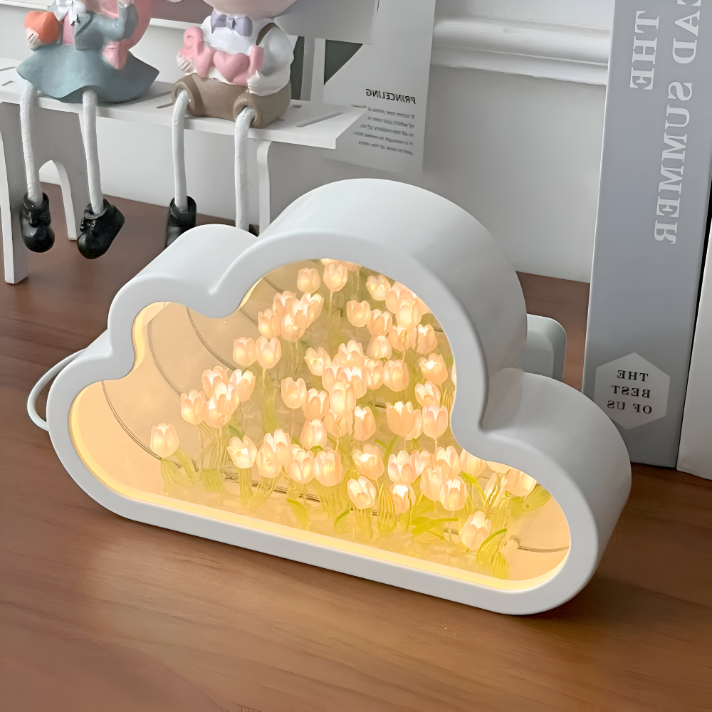 Lampa Stołowa LED Tulip 2 w 1 – Bezprzewodowa Lampka Nocna i Lustro na Baterie do Salonów i Sypialni 6