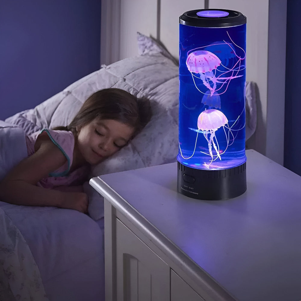 Lampa Stołowa LED z Meduzą – Kolorowe Nocne Światło do Wnętrz, Energooszczędna i Bezpieczna, Idealna do Sypialni i Pokoju Dziecięcego 0