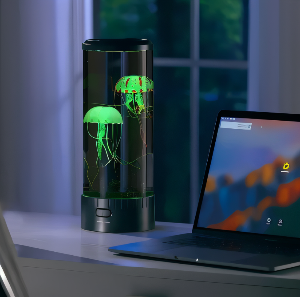 Lampa Stołowa LED z Meduzą – Kolorowe Nocne Światło do Wnętrz, Energooszczędna i Bezpieczna, Idealna do Sypialni i Pokoju Dziecięcego 1