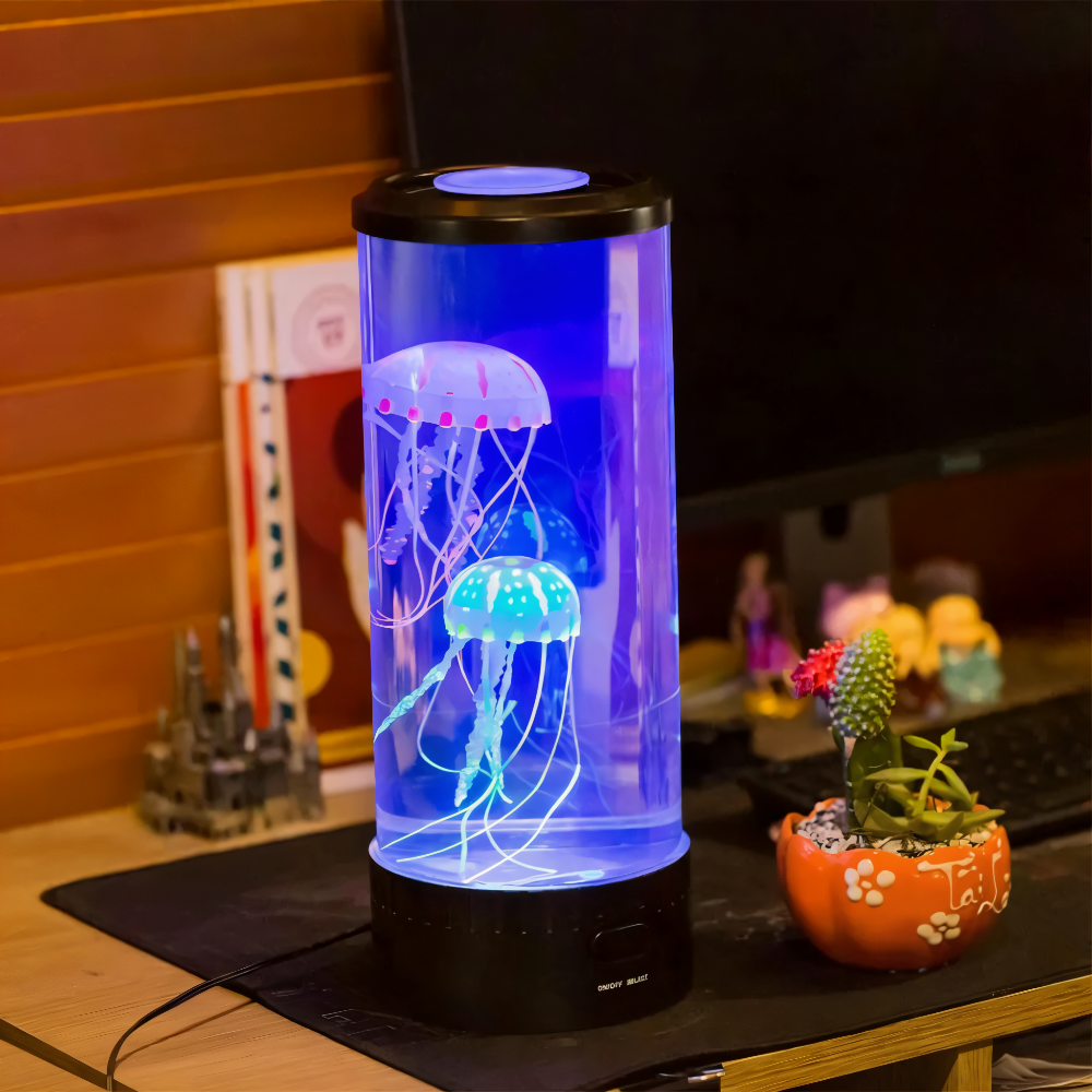 Lampa Stołowa LED z Meduzą – Kolorowe Nocne Światło do Wnętrz, Energooszczędna i Bezpieczna, Idealna do Sypialni i Pokoju Dziecięcego 5