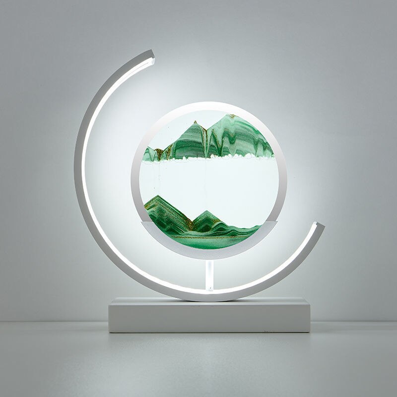 Lampa Stołowa LED z Piaskiem – Unikalny Efekt 3D, Nowoczesny Design do Salonu, Przyjazne dla Oczu Światło 1