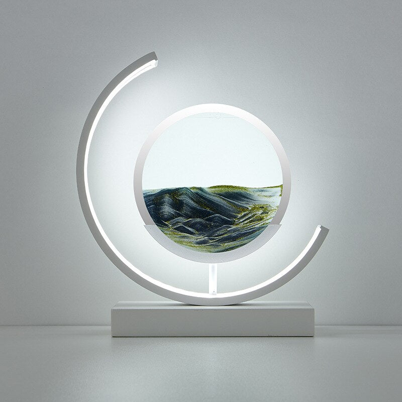Lampa Stołowa LED z Piaskiem – Unikalny Efekt 3D, Nowoczesny Design do Salonu, Przyjazne dla Oczu Światło 3