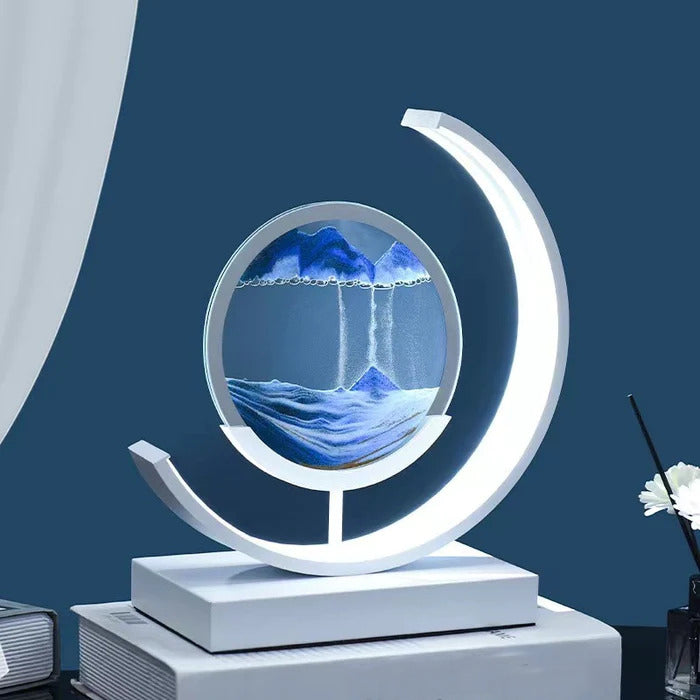 Lampa Stołowa LED z Piaskiem – Unikalny Efekt 3D, Nowoczesny Design do Salonu, Przyjazne dla Oczu Światło 6