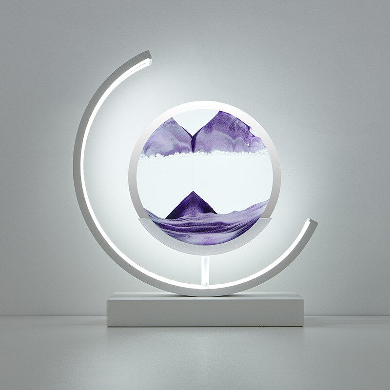 Lampa Stołowa LED z Piaskiem – Unikalny Efekt 3D, Nowoczesny Design do Salonu, Przyjazne dla Oczu Światło 9
