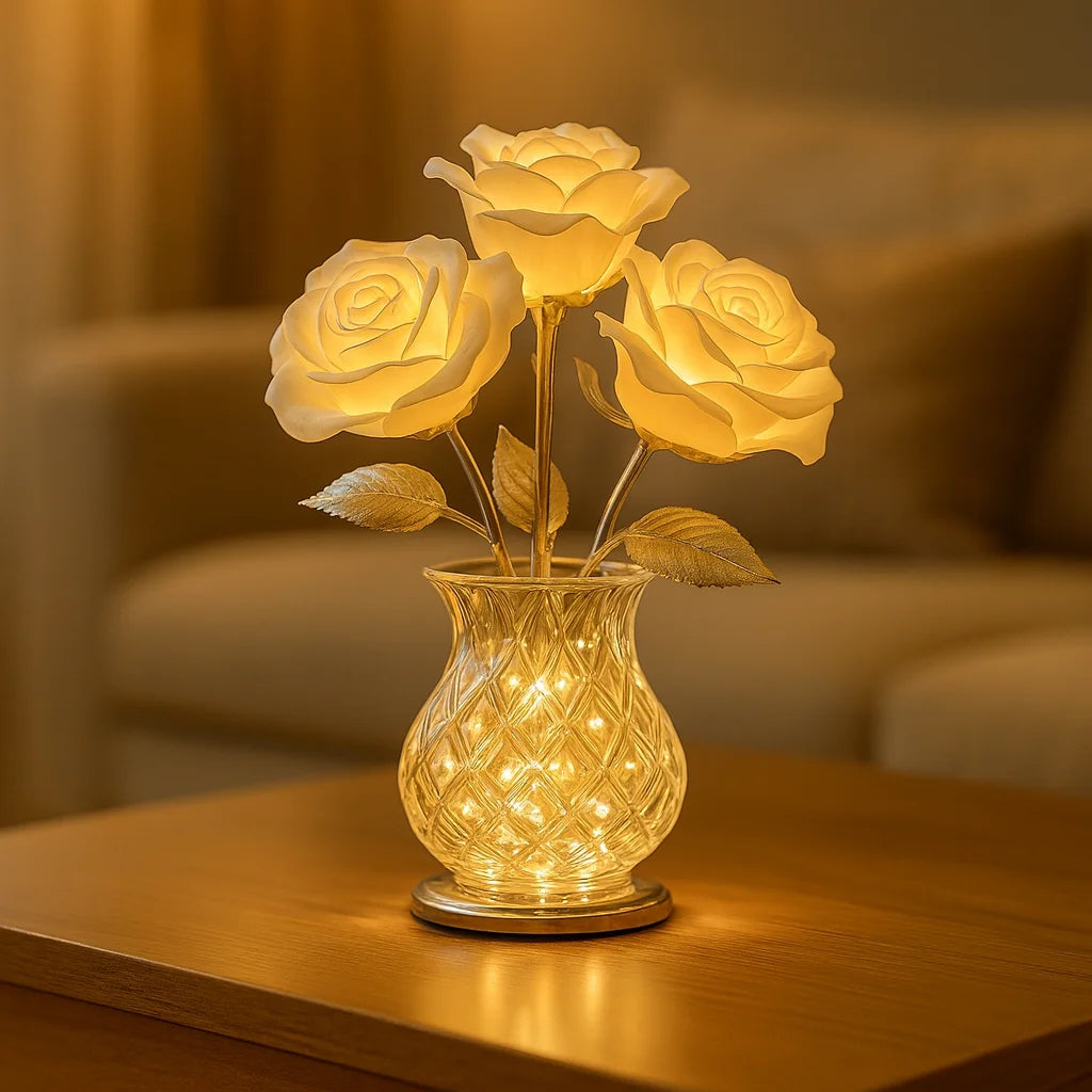 Lampa Stołowa Szklana LED z Regulacją Jasności – Elegancka Lampa Stołowa do Salonu 5