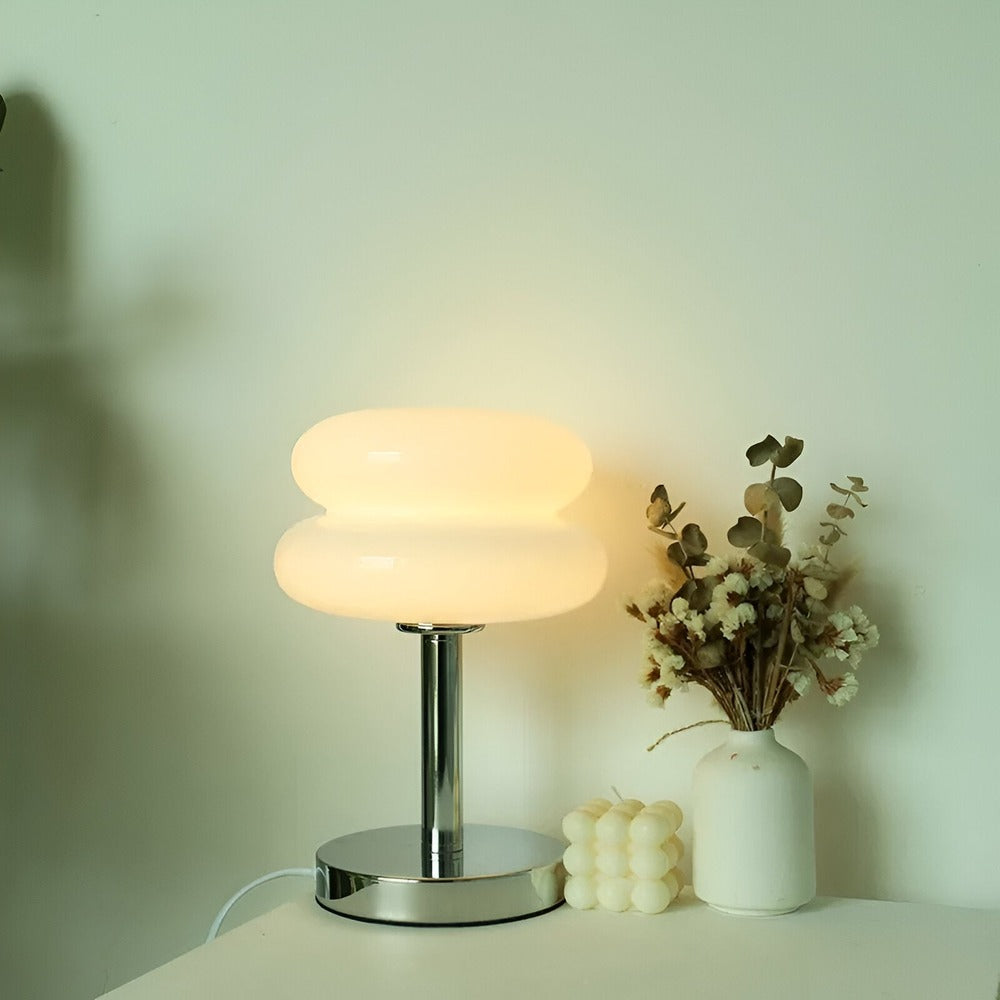 Lampa Stołowa Szklana Macaron – Elegancka Lampa do Salonu z Regulowanym Oświetleniem E27, Kolorowa 12W 3
