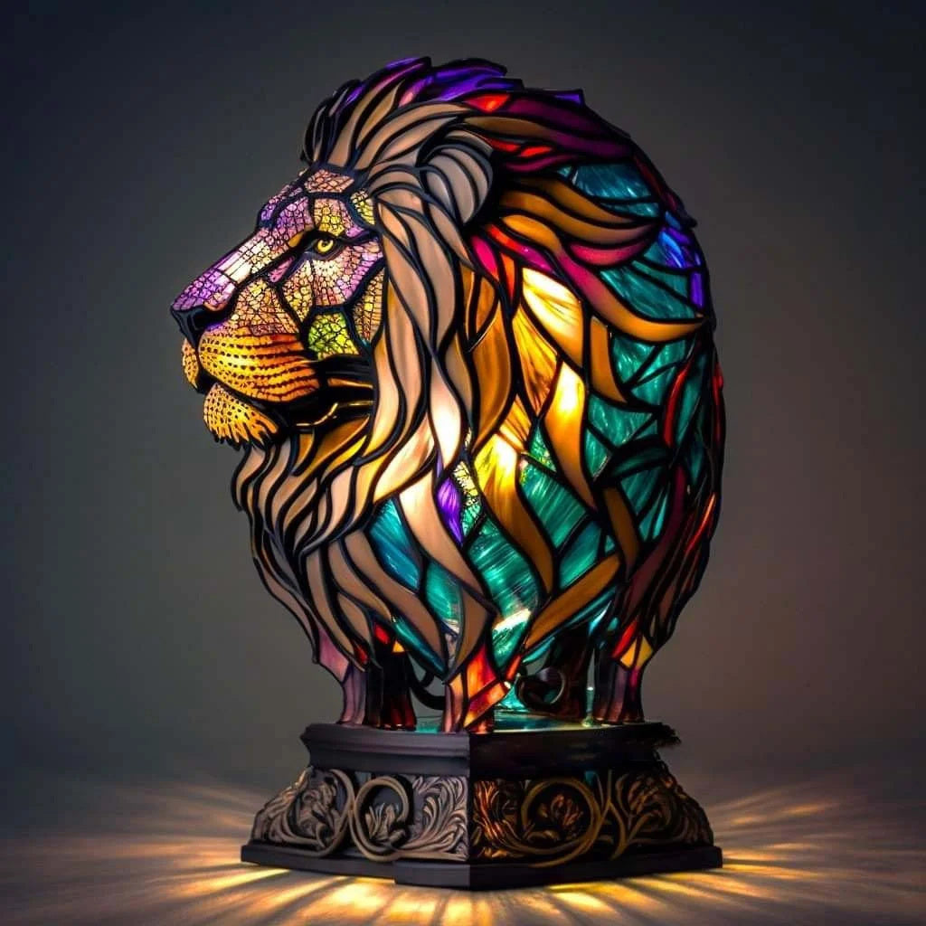 Lampa Stołowa Szklana Tiffany z Ręcznie Robionym Designem – Artystyczne Oświetlenie do Salonu i Sypialni 2