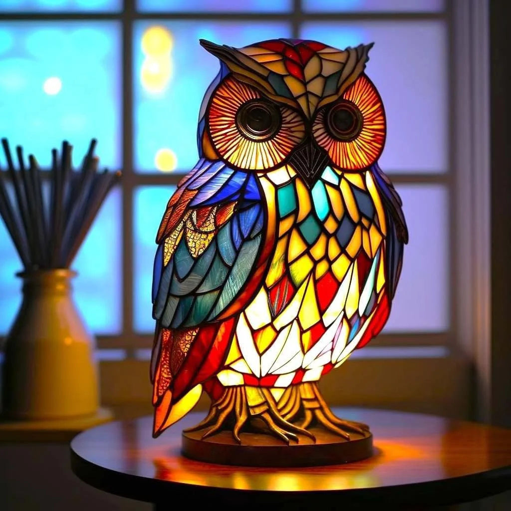 Lampa Stołowa Szklana Tiffany z Ręcznie Robionym Designem – Artystyczne Oświetlenie do Salonu i Sypialni 4