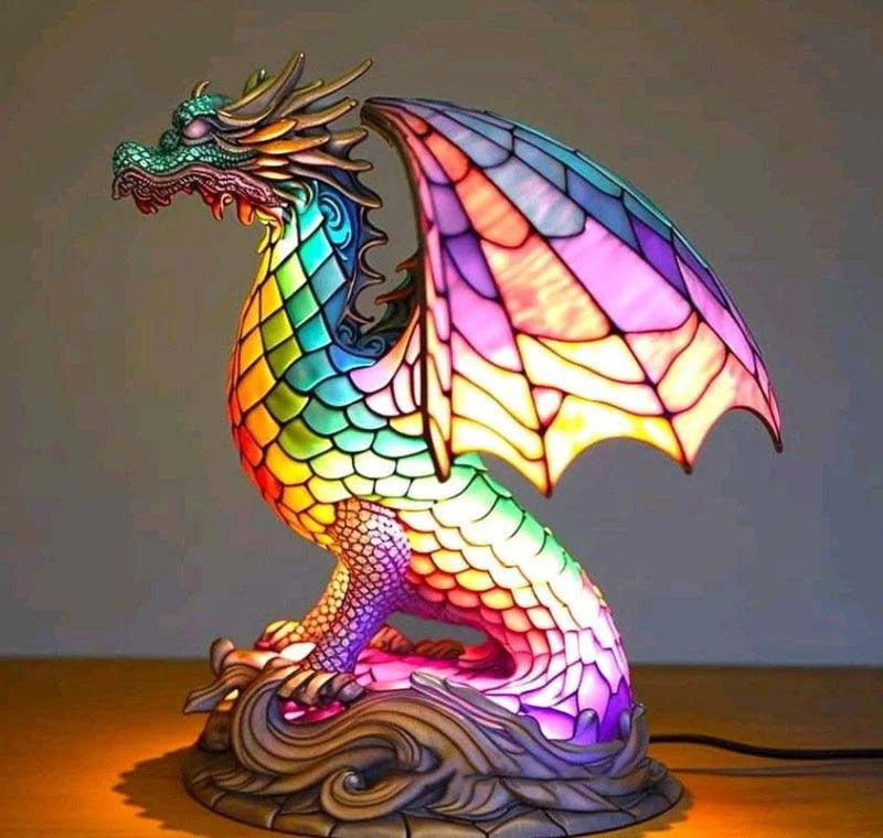 Lampa Stołowa Szklana Tiffany z Ręcznie Robionym Designem – Artystyczne Oświetlenie do Salonu i Sypialni 8