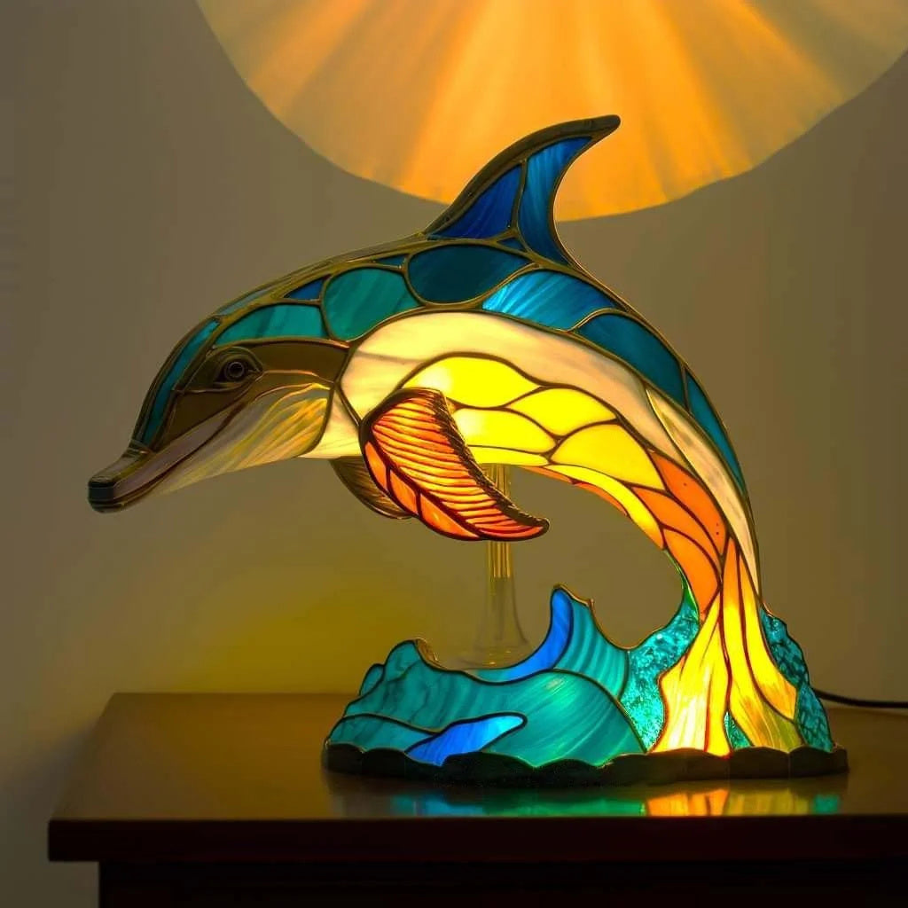 Lampa Stołowa Szklana Tiffany z Ręcznie Robionym Designem – Artystyczne Oświetlenie do Salonu i Sypialni 9