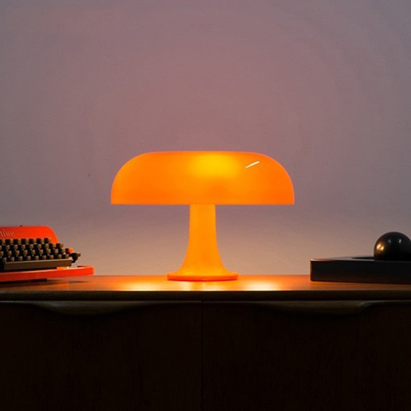 Lampa Stołowa Szklana w Kształcie Grzyba – Elegancki Design do Salonu, Przytulne Światło, 10W, USB, 30x20 cm 3