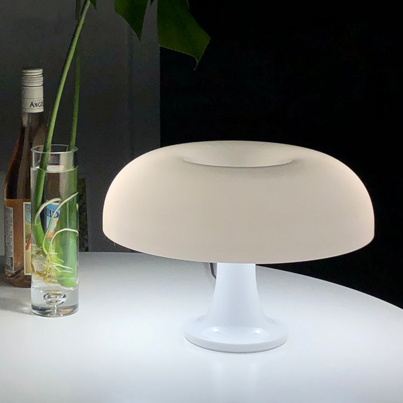 Lampa Stołowa Szklana w Kształcie Grzyba – Elegancki Design do Salonu, Przytulne Światło, 10W, USB, 30x20 cm 5