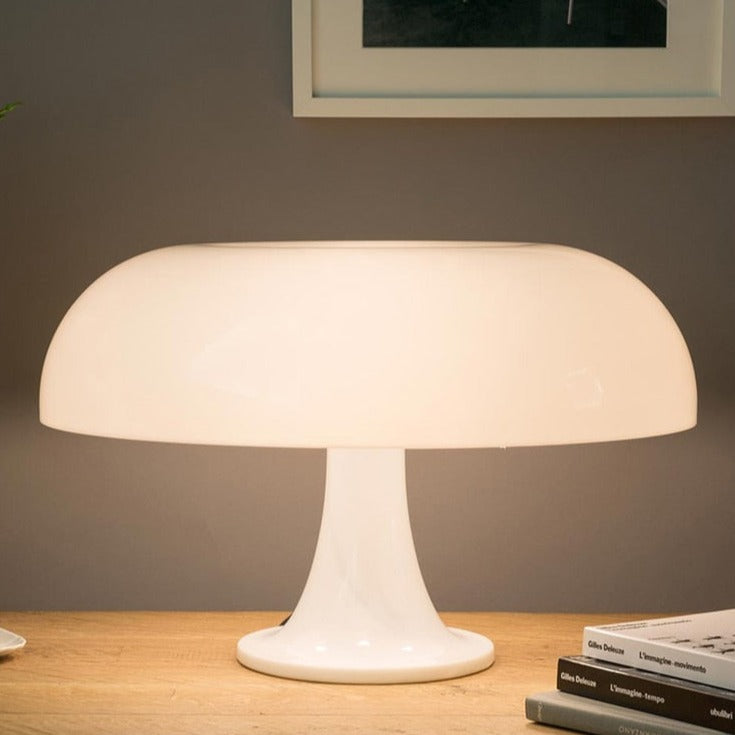 Lampa Stołowa Szklana w Kształcie Grzyba – Elegancki Design do Salonu, Przytulne Światło, 10W, USB, 30x20 cm 6