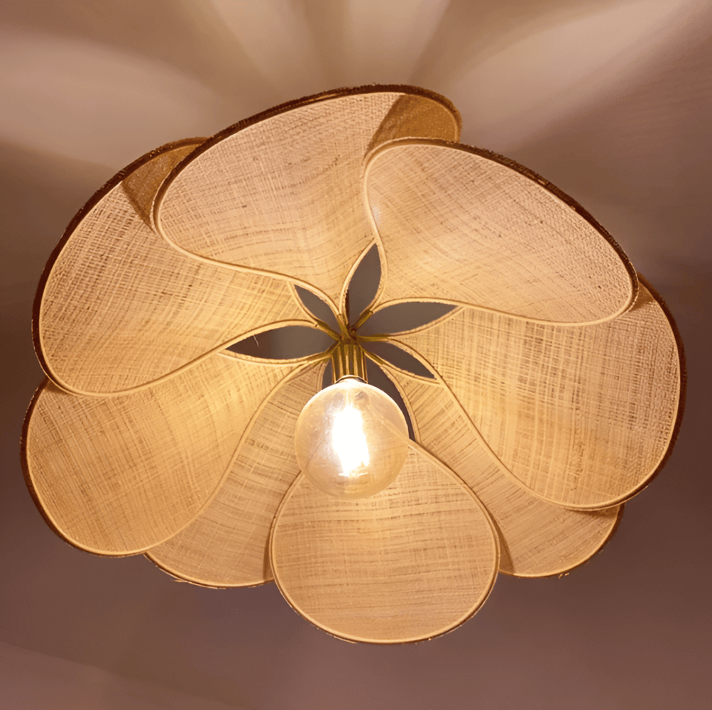 Lampa Wisząca FloryVint z Kwiatowym Wzorem – Elegancka Lampa do Salonu i Nad Stół, Tekstylna, Ciepłe Światło 3