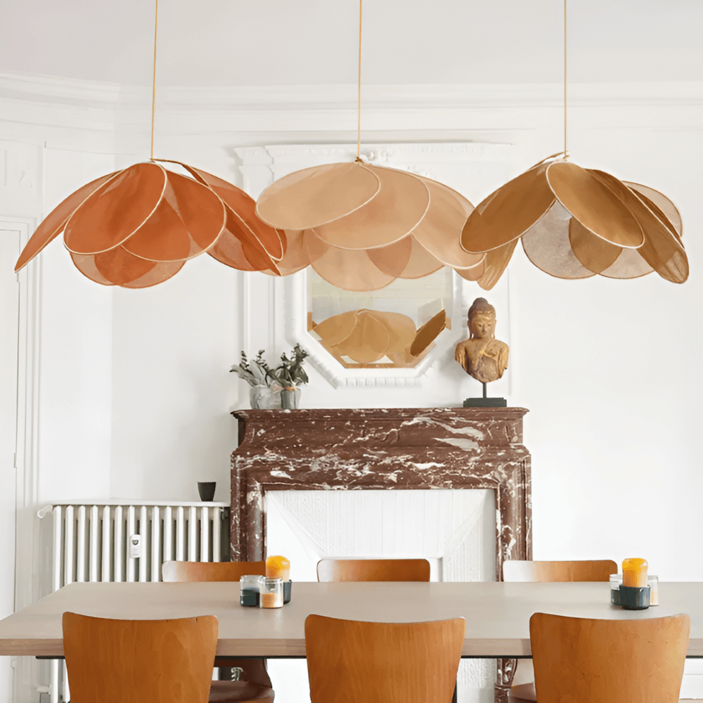 Lampa Wisząca FloryVint z Kwiatowym Wzorem – Elegancka Lampa do Salonu i Nad Stół, Tekstylna, Ciepłe Światło 5