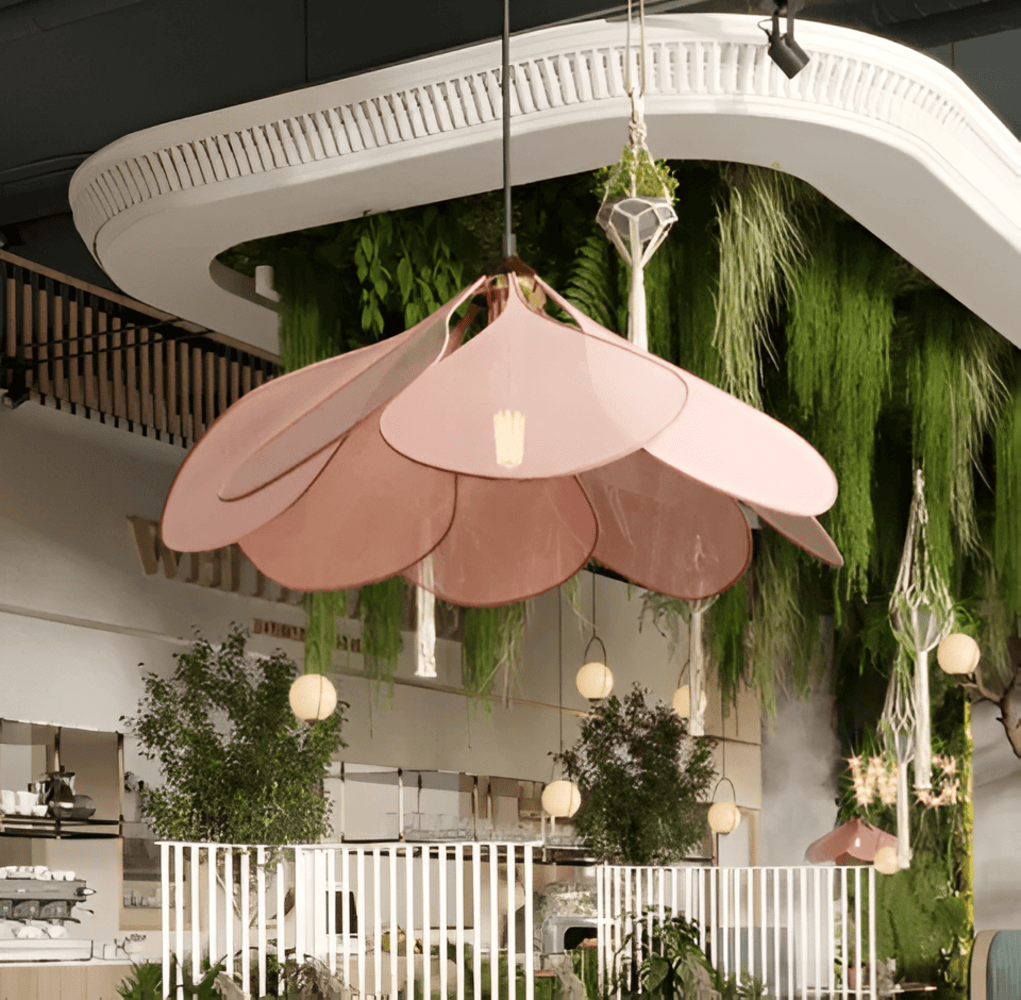 Lampa Wisząca FloryVint z Kwiatowym Wzorem – Elegancka Lampa do Salonu i Nad Stół, Tekstylna, Ciepłe Światło 7