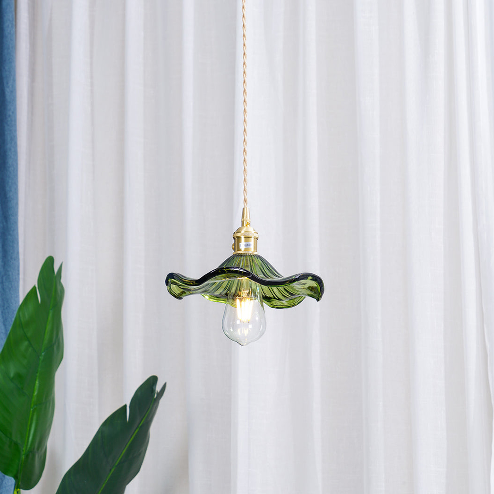 Lampa Wisząca Kwiatowa ze Szkła do Salonu – Regulowana Długość, Eleganckie Oświetlenie do Salonów, Jadalni i Przedpokoi 3