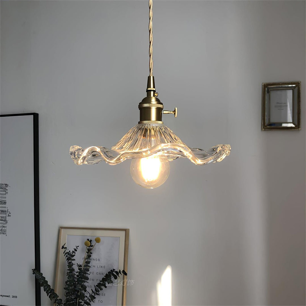 Lampa Wisząca Kwiatowa ze Szkła do Salonu – Regulowana Długość, Eleganckie Oświetlenie do Salonów, Jadalni i Przedpokoi 7