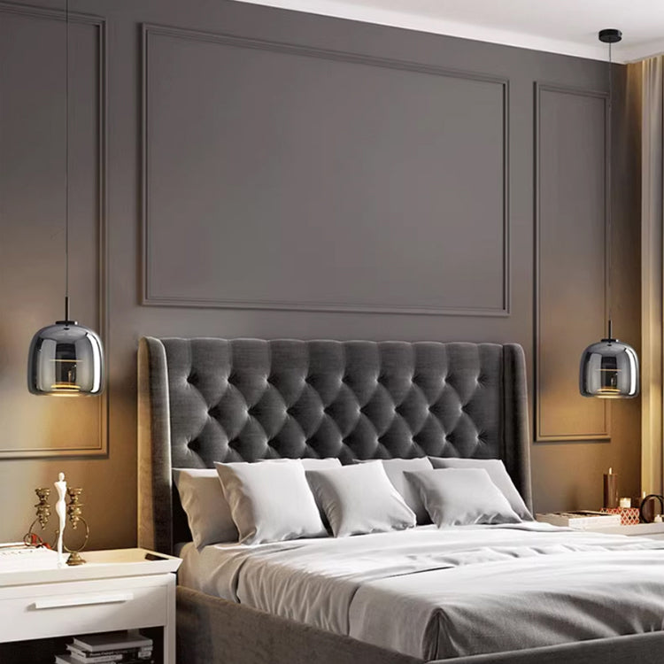 Lampa Wisząca LED Glazura z Szkła Dymionego – Nowoczesna Lampa do Salonu, Styl Nordycki 8