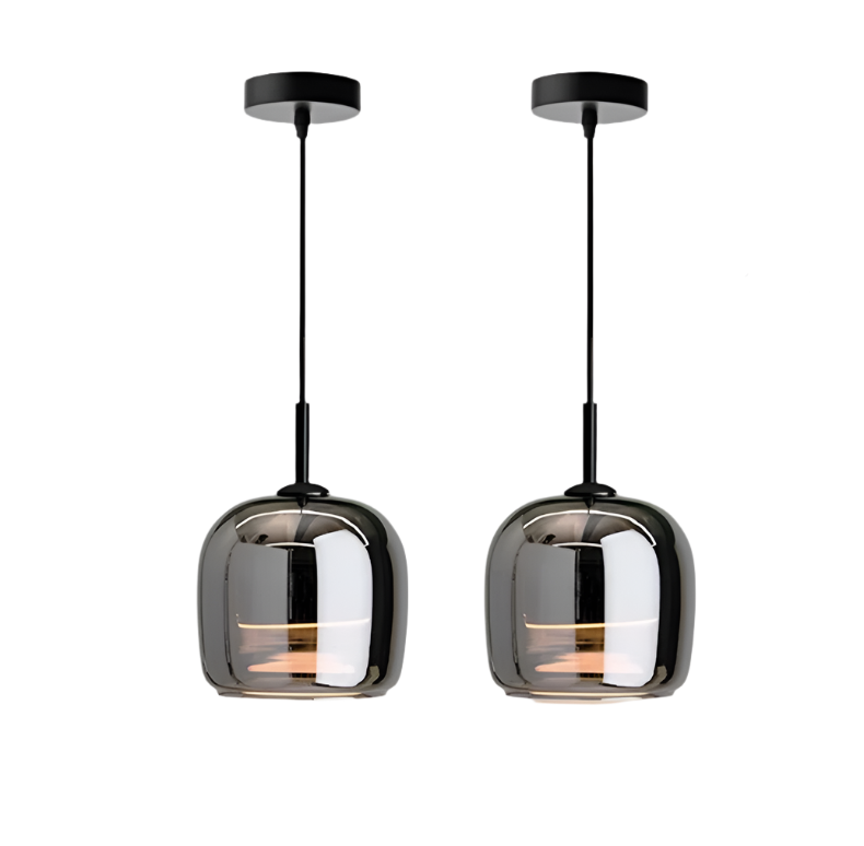 Lampa Wisząca LED Glazura z Szkła Dymionego – Nowoczesna Lampa do Salonu, Styl Nordycki 9
