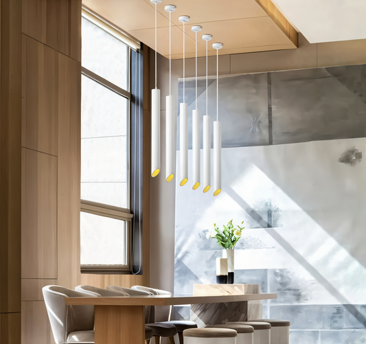 Lampa Wisząca LED Uniqlux Tube – Nowoczesna Lampa do Salonu, Czarna/Biała, Oszczędna w Energii, Idealna Nad Stół 1