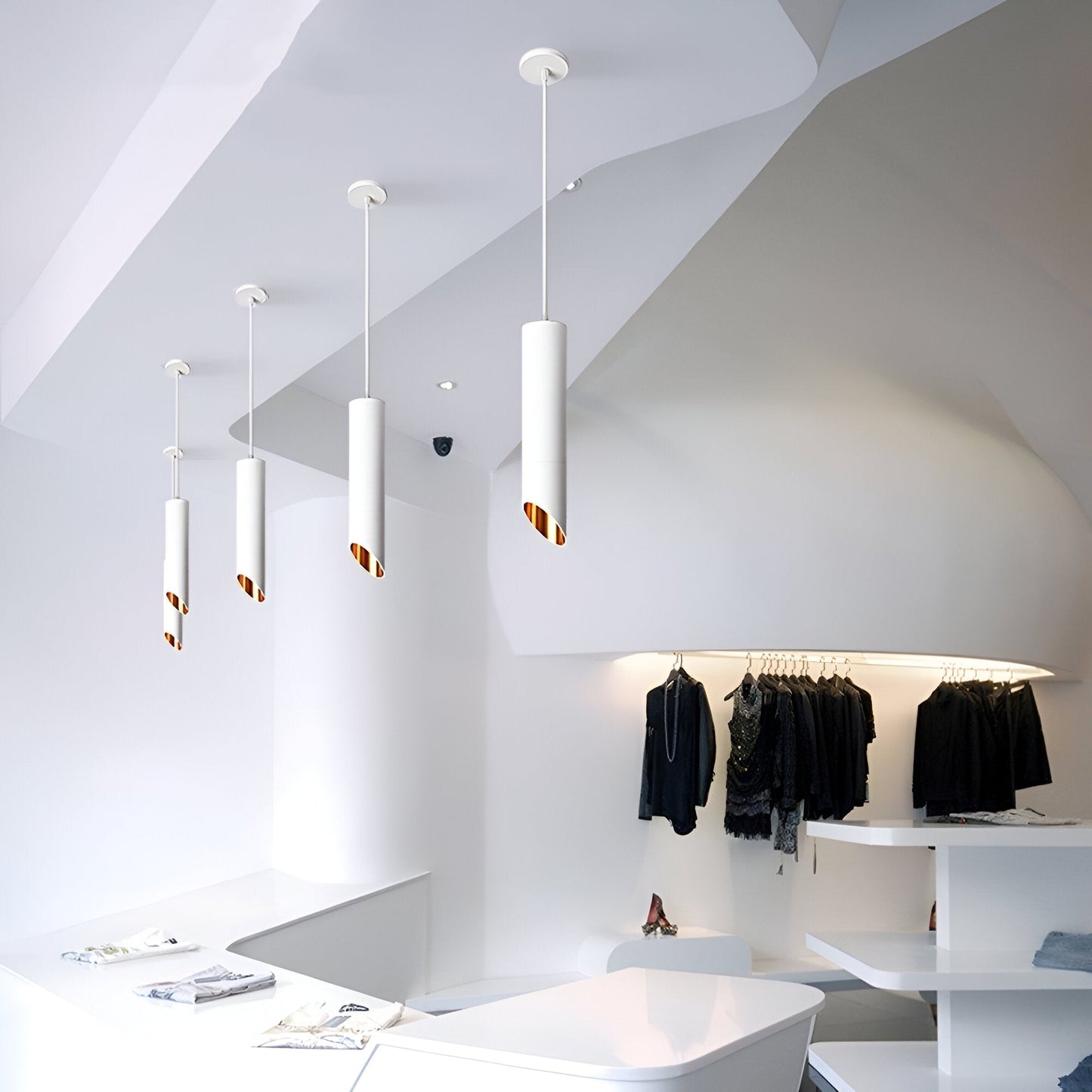 Lampa Wisząca LED Uniqlux Tube – Nowoczesna Lampa do Salonu, Czarna/Biała, Oszczędna w Energii, Idealna Nad Stół 3