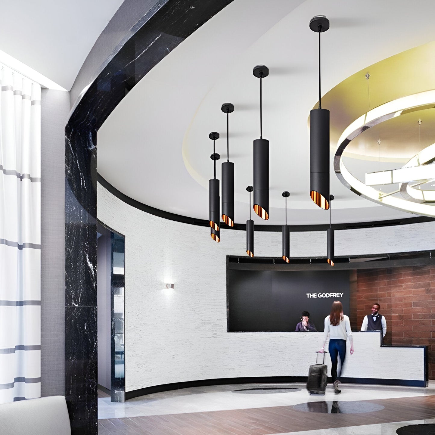 Lampa Wisząca LED Uniqlux Tube – Nowoczesna Lampa do Salonu, Czarna/Biała, Oszczędna w Energii, Idealna Nad Stół 4