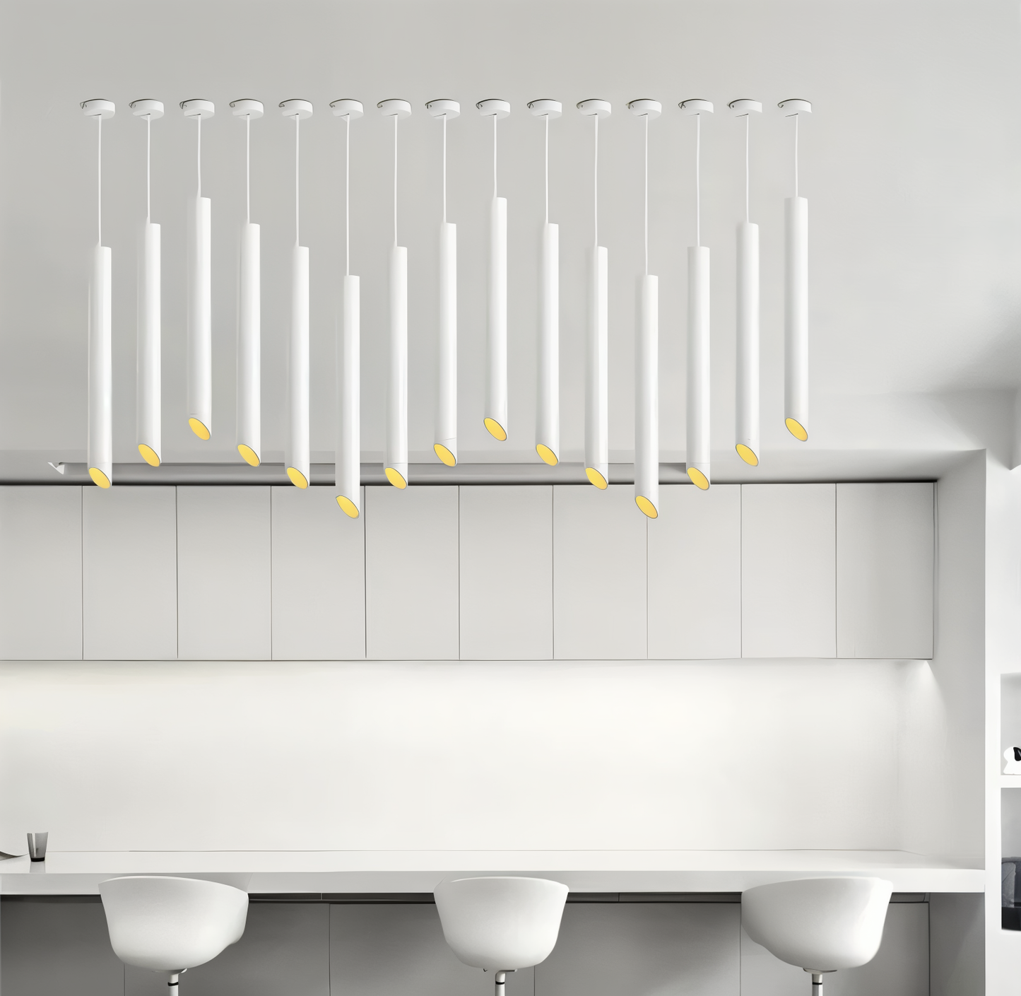 Lampa Wisząca LED Uniqlux Tube – Nowoczesna Lampa do Salonu, Czarna/Biała, Oszczędna w Energii, Idealna Nad Stół 5