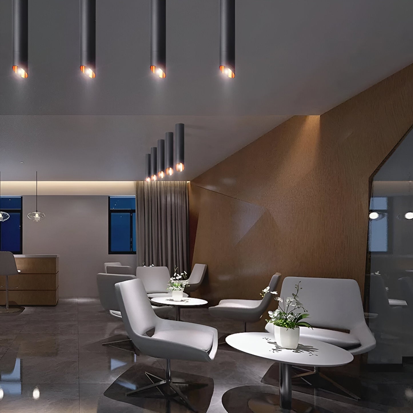 Lampa Wisząca LED Uniqlux Tube – Nowoczesna Lampa do Salonu, Czarna/Biała, Oszczędna w Energii, Idealna Nad Stół 7