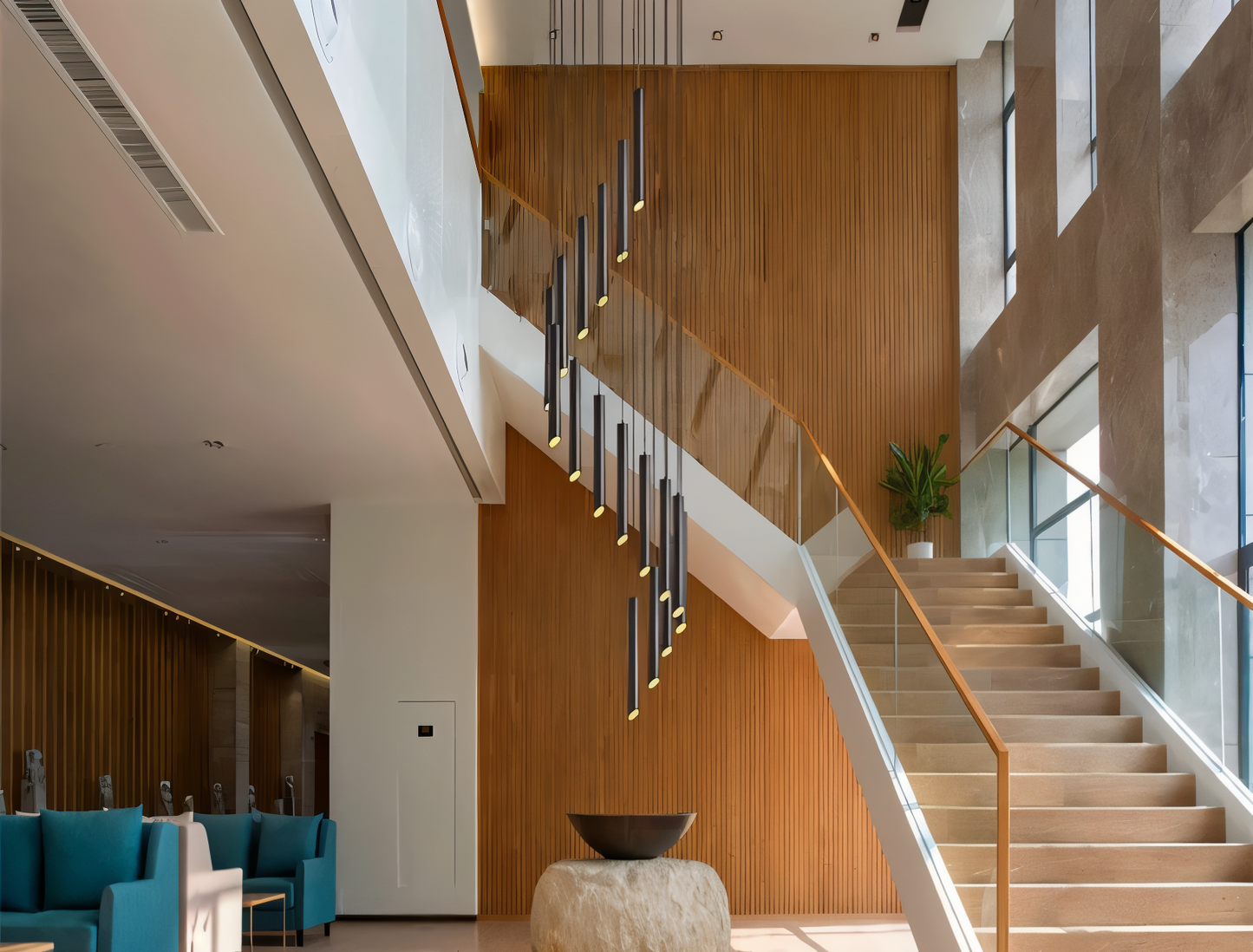 Lampa Wisząca LED Uniqlux Tube – Nowoczesna Lampa do Salonu, Czarna/Biała, Oszczędna w Energii, Idealna Nad Stół 8