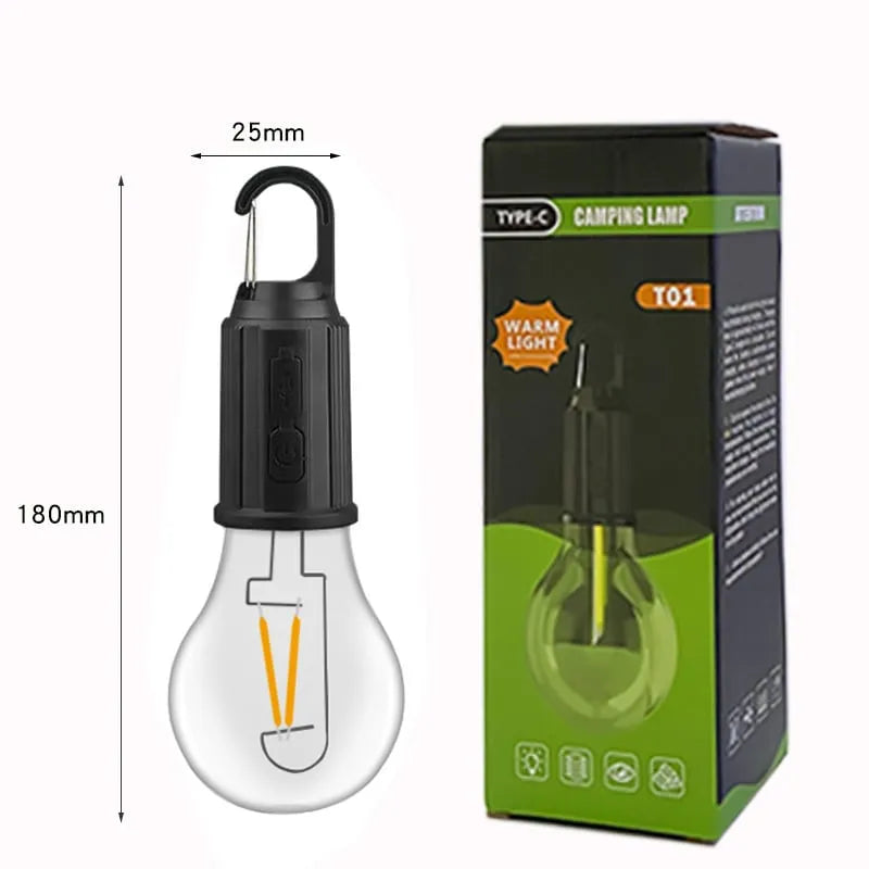 Lampa Wisząca LED z Ładowaniem USB – Nowoczesna, Przezroczysta, Idealna do Biwakowania i Dekoracji Ogrodowej, 3 Poziomy Jasności 0